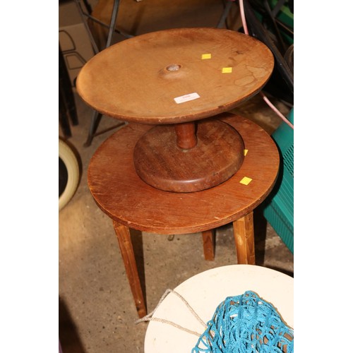 308 - Various stools metal, wooden & small table