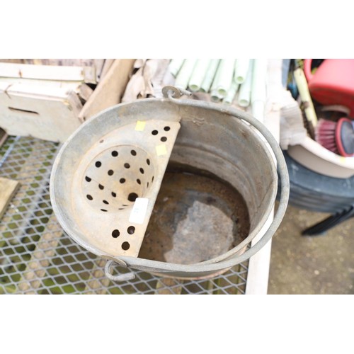 21 - Galvanised mop bucket