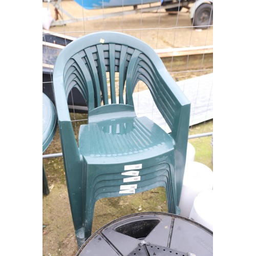 24 - Plastic garden table & 5 chairs