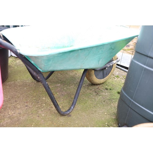31 - Green plastic wheelbarrow