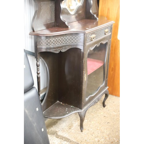 113 - Antique bevelled mirrored chiffonier/display cabinet