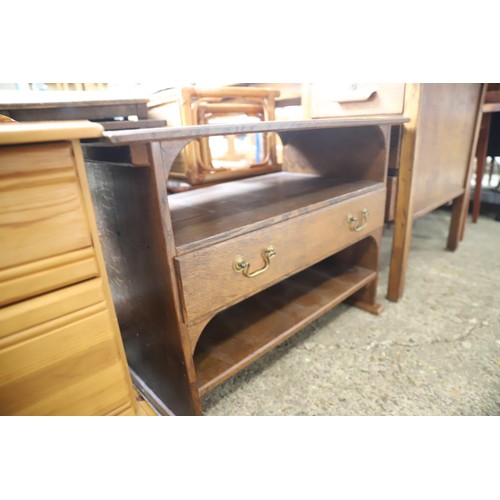 173 - Oak table/unit with drawer