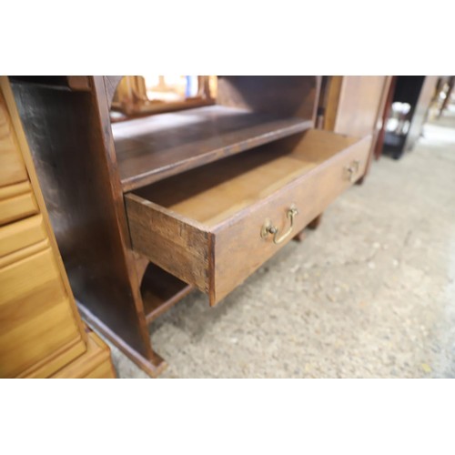 173 - Oak table/unit with drawer
