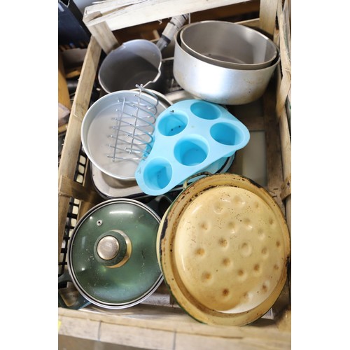 329 - 7 boxes of various kitchenware, etc