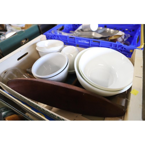 329 - 7 boxes of various kitchenware, etc