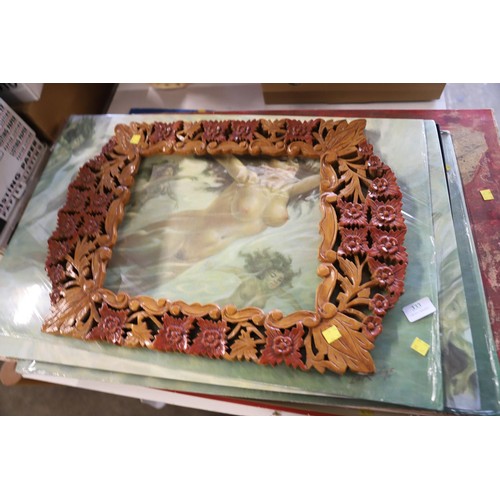 333 - Various prints & decorative carved frame