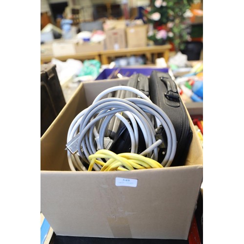 348 - Box of 4 laptops, plus cables - to be rewired by a qualified electrician