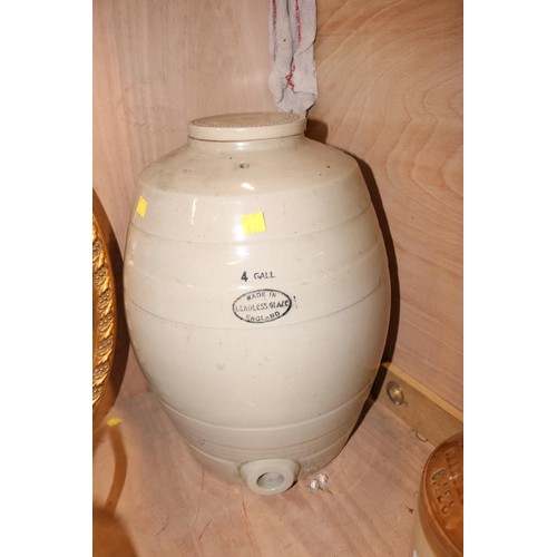 385 - Large stone jar & 1 other