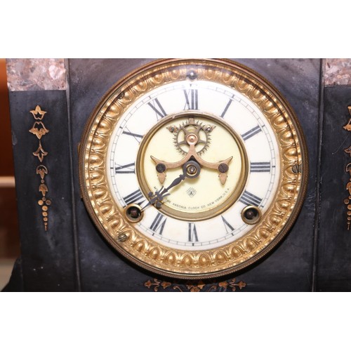 413 - Marble clock (Ansonia visible casement)