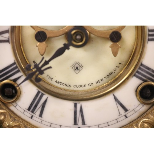 413 - Marble clock (Ansonia visible casement)