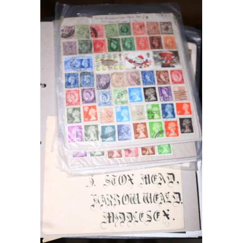 443 - Folder of postage stamps, etc