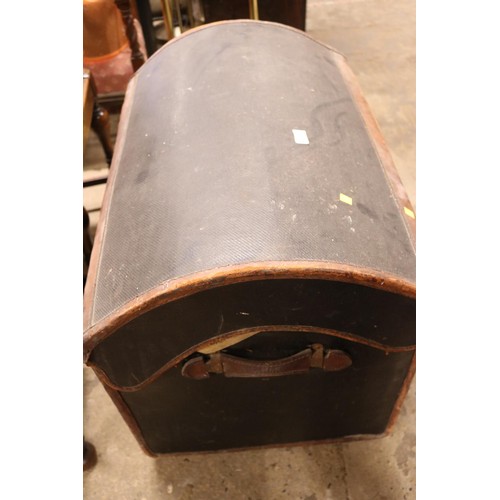 567 - Antique/vintage dome top travel trunk