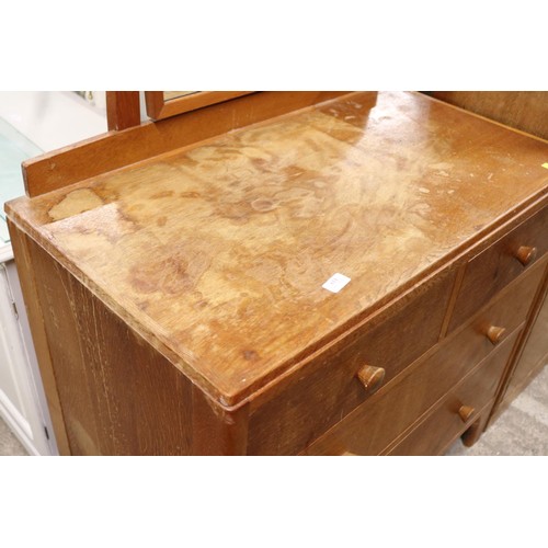 595 - Teak dressing table with two long two short drawers