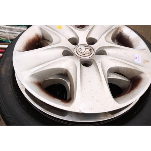 52 - 4 Vauxhall Zafira wheels, complete with tyres & 2 wheel trims