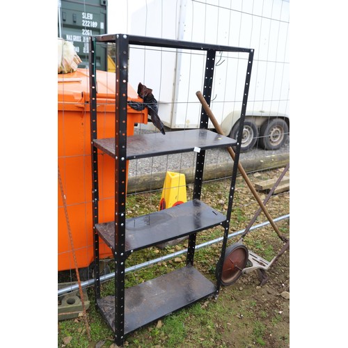 19 - Black metal garage shelves