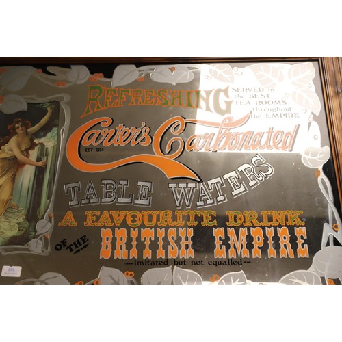 199 - Large carter's carbonated table water advertising mirror