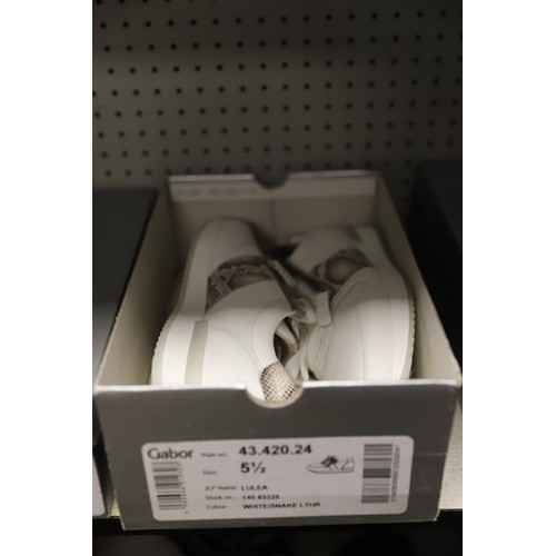 211 - Gabor size 5.5 Lulea white/snake trainers