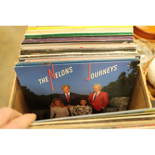 284 - 2 boxes of good condition records, incl The Hollies, Linda Ronstadt, etc