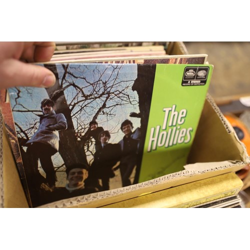 284 - 2 boxes of good condition records, incl The Hollies, Linda Ronstadt, etc