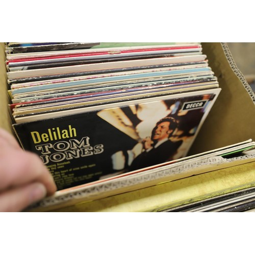 284 - 2 boxes of good condition records, incl The Hollies, Linda Ronstadt, etc