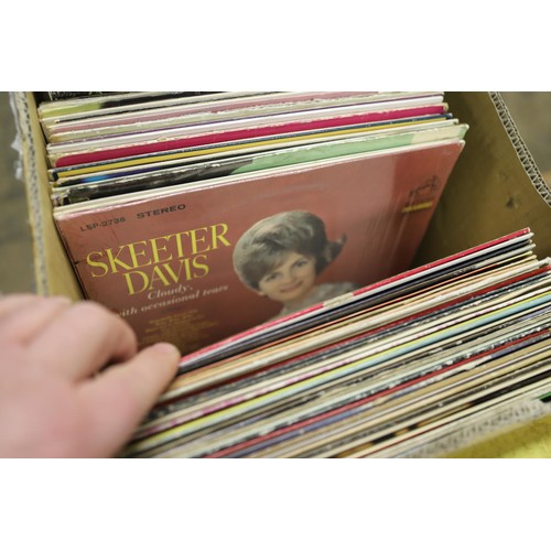 284 - 2 boxes of good condition records, incl The Hollies, Linda Ronstadt, etc