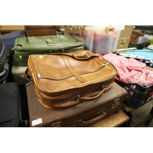 335 - 7 vintage suitcases & 1 laptop bag