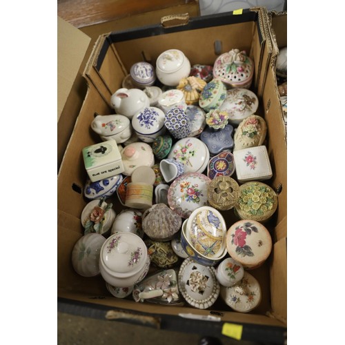 340 - 2 boxes of trinket boxes various styles