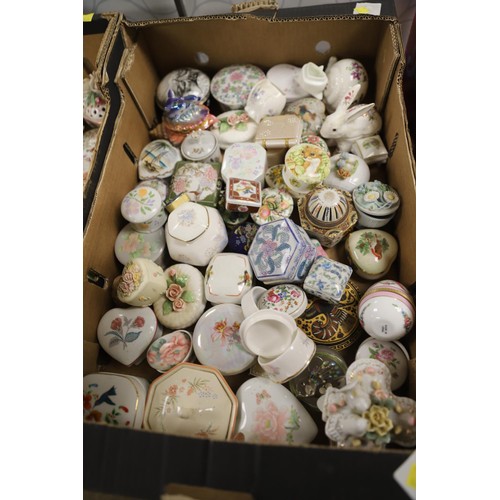 340 - 2 boxes of trinket boxes various styles