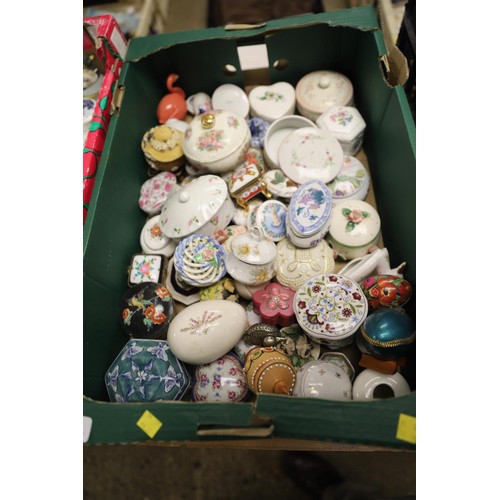 341 - 2 boxes of trinket boxes various styles