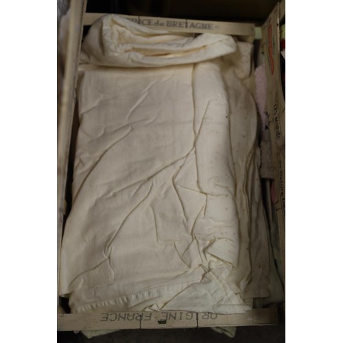 363 - 10 boxes of assorted linen, towels, etc