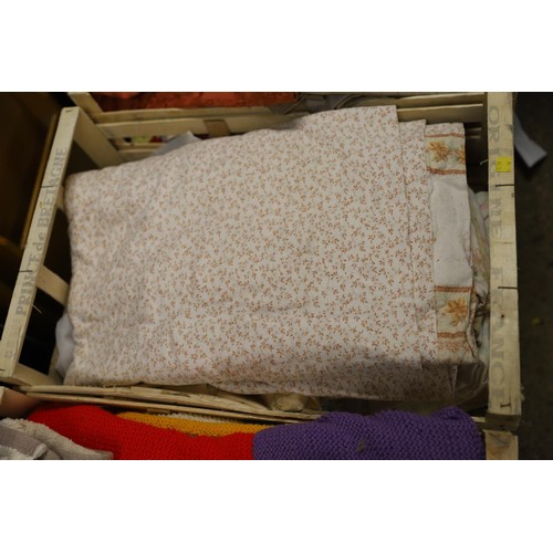 363 - 10 boxes of assorted linen, towels, etc