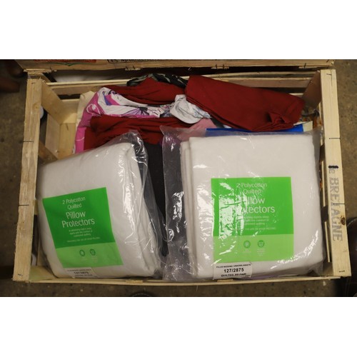 363 - 10 boxes of assorted linen, towels, etc