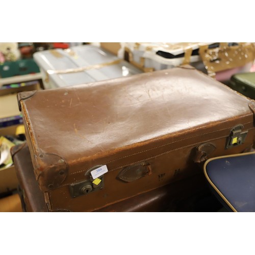 380 - 2 leather suitcases