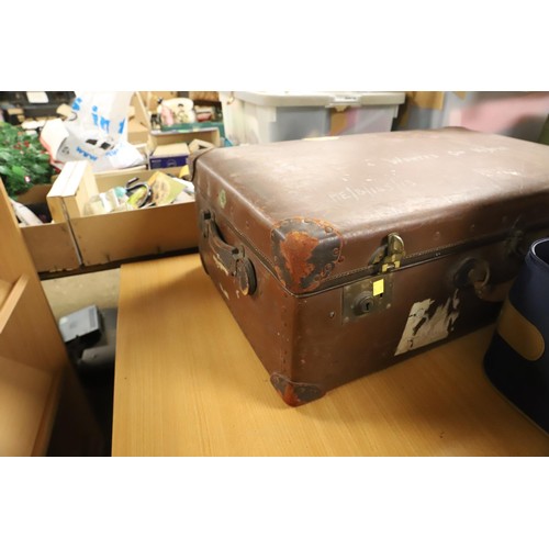 380 - 2 leather suitcases