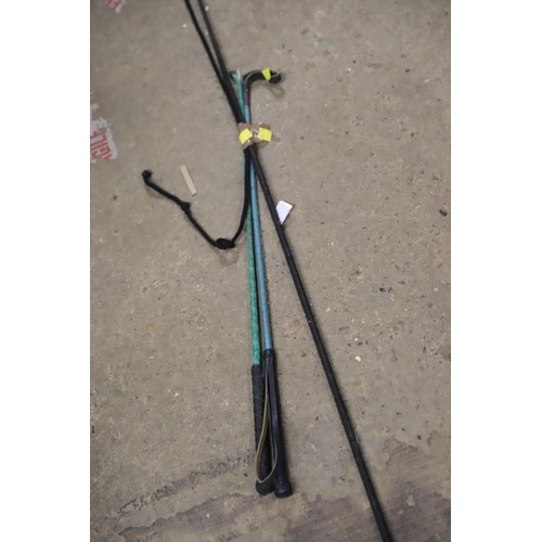 386 - 2 riding crops (1 a/f) & carriage driving whip