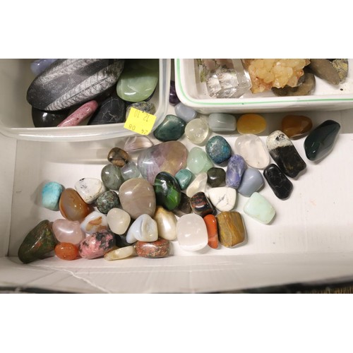 411 - collection of fossils/semi precious stones and minerals