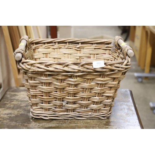 412 - Storage wicker basket with Loads personalised leather key rings