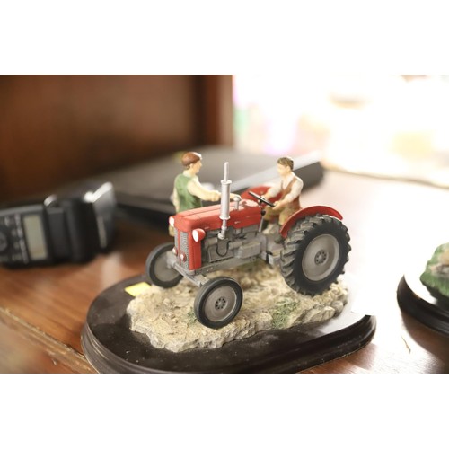 444 - Leonardo collection figurine farmer's with tractor & collie