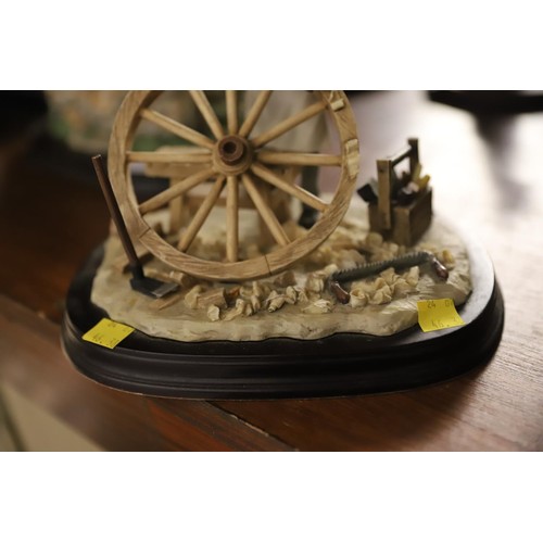 448 - Leonardo collection figure farmer repairing wheel