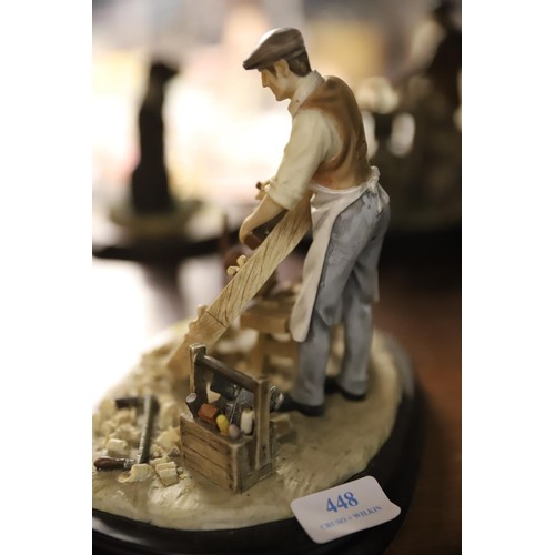 448 - Leonardo collection figure farmer repairing wheel