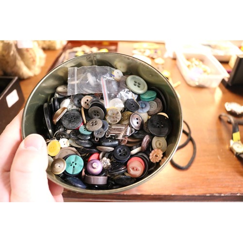 453 - 2 tubs of vintage buttons