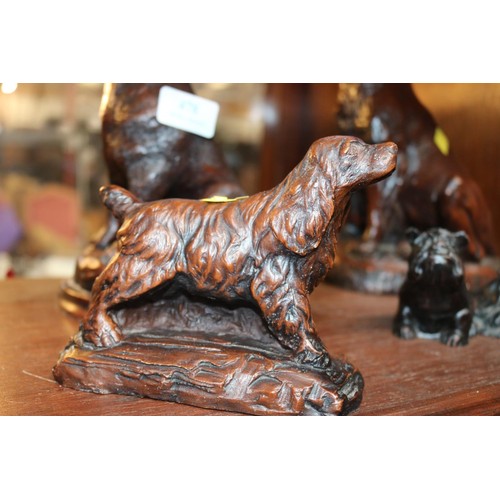 478 - Various dog sculptures/figures, incl Heredities bronzed resin by Pauline Parsons