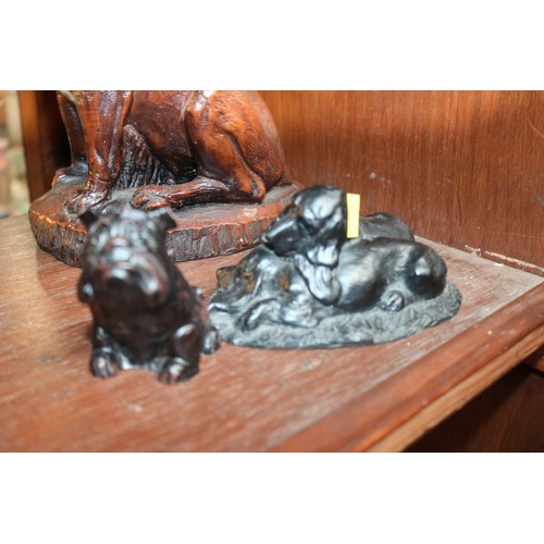 478 - Various dog sculptures/figures, incl Heredities bronzed resin by Pauline Parsons