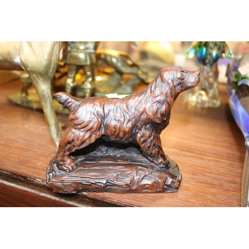 478 - Various dog sculptures/figures, incl Heredities bronzed resin by Pauline Parsons