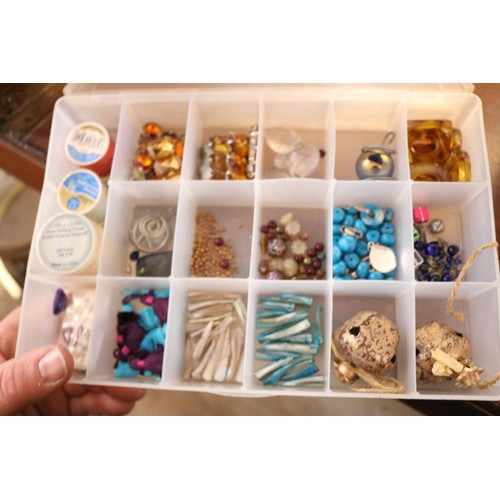 501 - 6 boxes of beads/jewellery finding and more