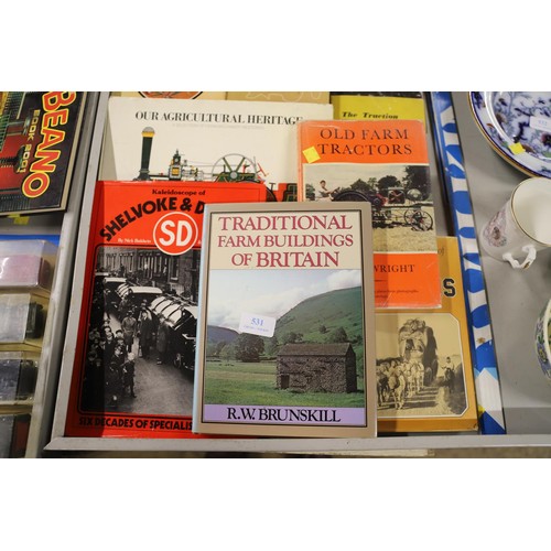 531 - Farming books with lorry & traction engine books