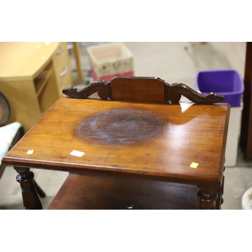 565 - 3 tier mahogany what-not/washstand