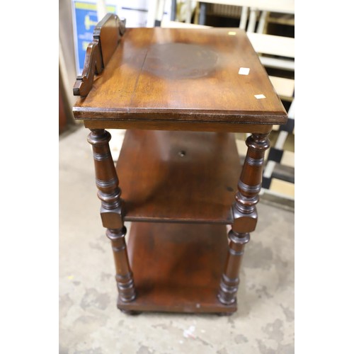 565 - 3 tier mahogany what-not/washstand