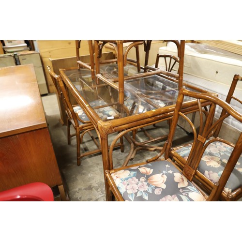 603 - Bamboo dining room table with chairs