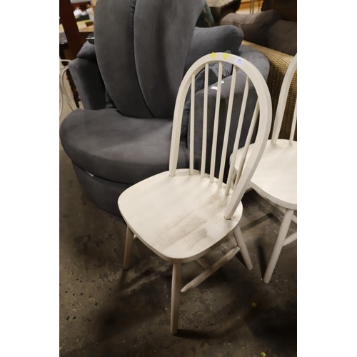 608 - Pair of white chairs